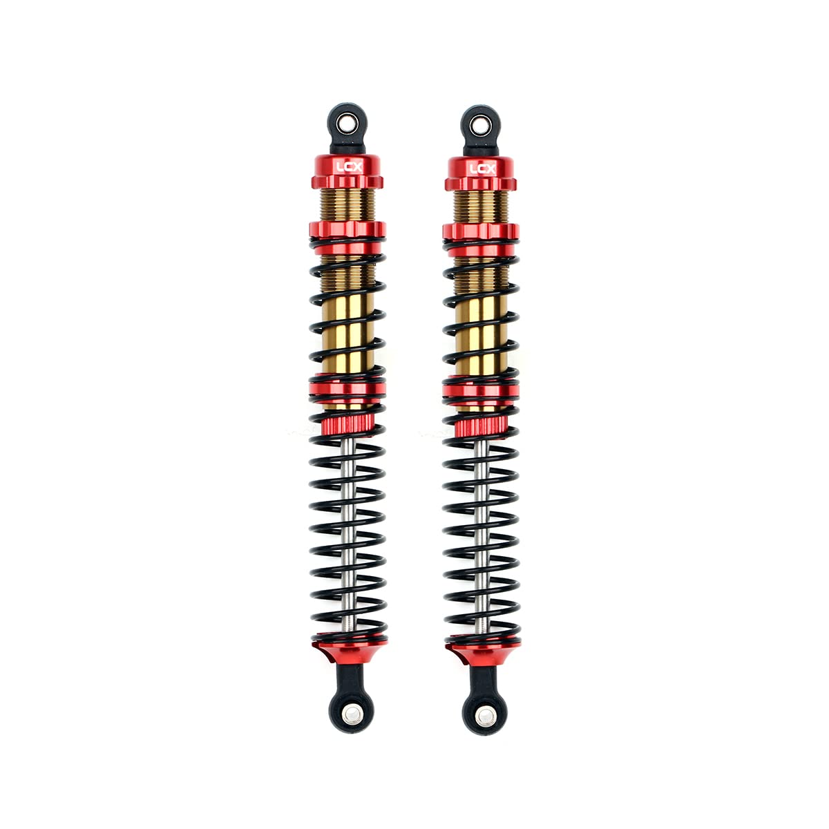 LCX Racing 1/10th RC Crawler Car 146mm 2PCS Metal Suspension Rear Shock Absorber Damper for RC Rock RC Crawler RC Truck Car Axial RBX10 Ryft AXI03005 AXI03009, Upgrades Parts Accessories (Red, 146mm)