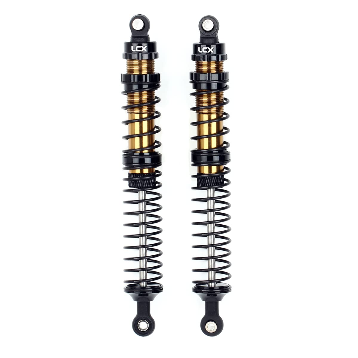 LCX Racing 1/10th RC Crawler Car 146mm 2PCS Metal Suspension Rear Shock Absorber Damper for RC Rock RC Crawler RC Truck Car Axial RBX10 Ryft AXI03005 AXI03009, Upgrades Parts Accessories (Red, 146mm)