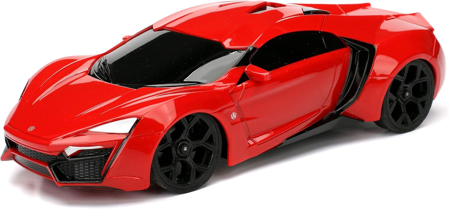 Fast & Furious 7.5" Lykan Hypersport Remote Control Car RC with 2.4GHz, Toys for Kids and Adults
