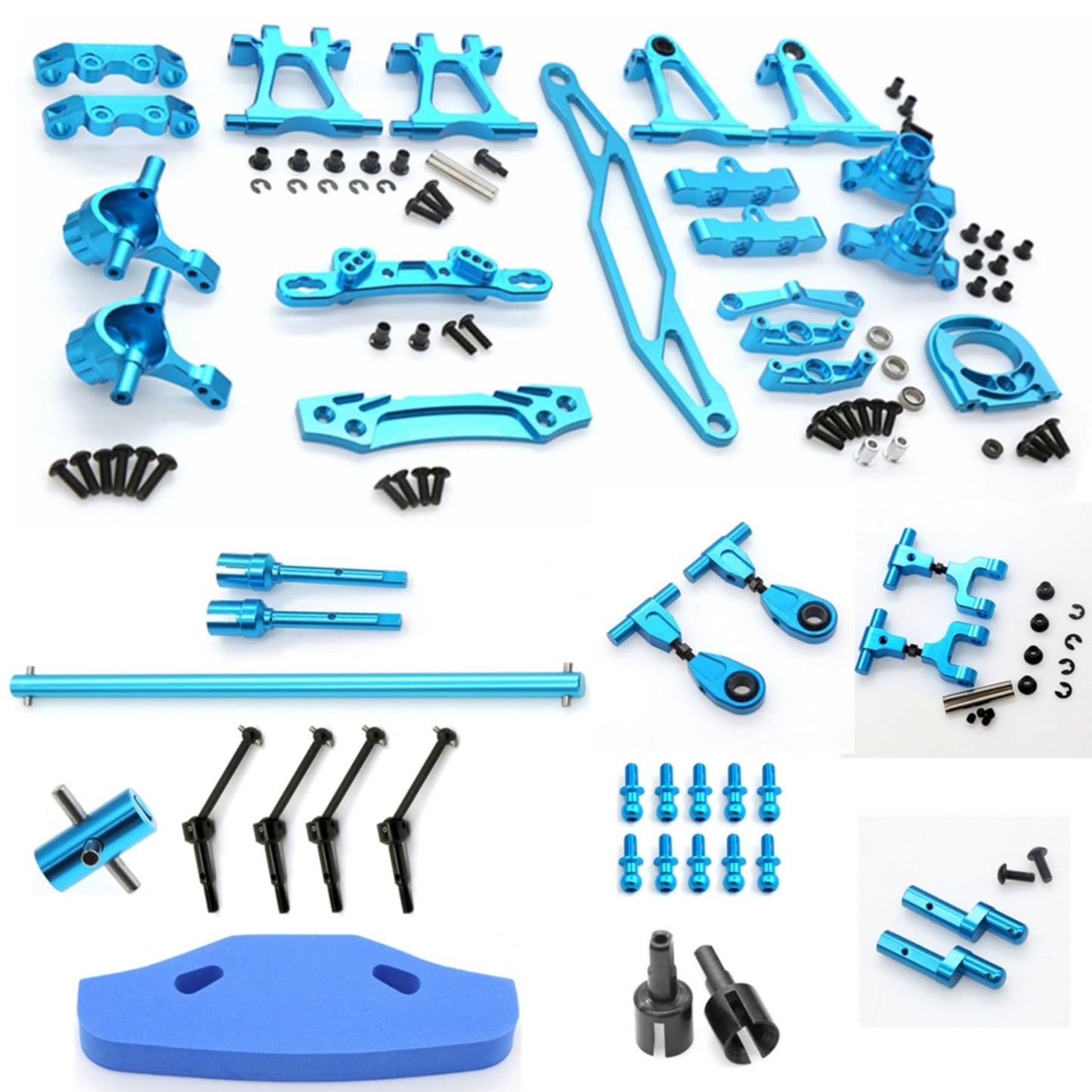 RC TT-02 Full Set Upgrade Kit Aluminum Drive Shaft Swing Arm Steering Cup CVD Bumper Motor Base Suspension Arms For Tamiya TT02 Upgrade Part 1/10 On Road Touring Rally Racing Car (Red 21PCS)