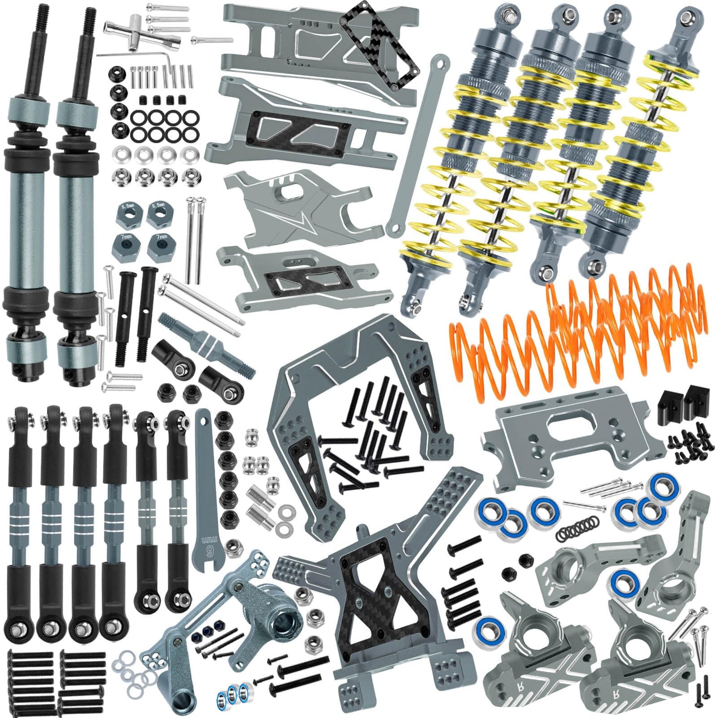 RC Upgrades Part Suspension Arm,Shock Absorber,Drive Shaft,Shock Tower,Caster Block,Steering Blocks,Stub Axle Carriers,Links,Bulkhead for 1/10 Rustler 2WD (VXL),Stampede 2WD (VXL),Colorful