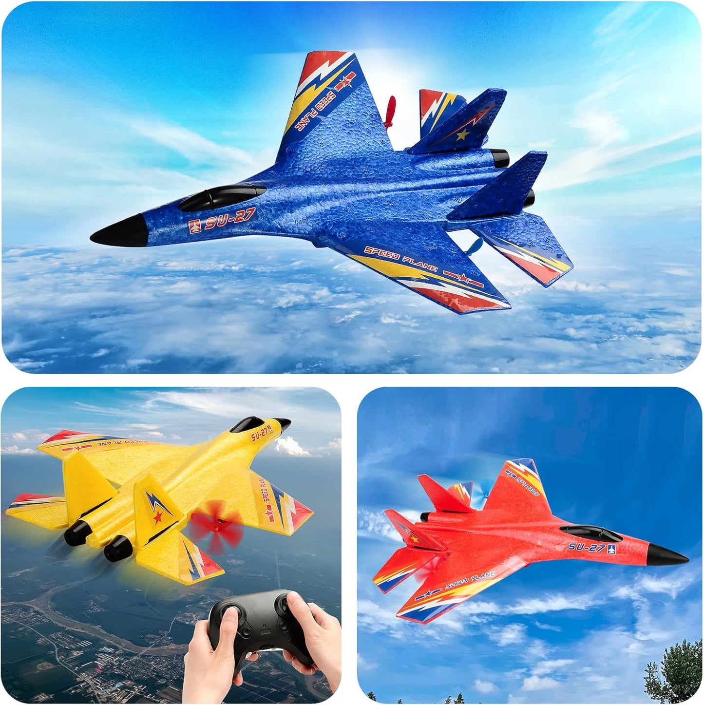 RC Plane Remote Control Glider Airplanes 2.4 GHZ 2 Channels, Easy to Fly RC Fighter, Remote Control Aircraft with Automatic Balance Gyro for Adult Kids Beginner
