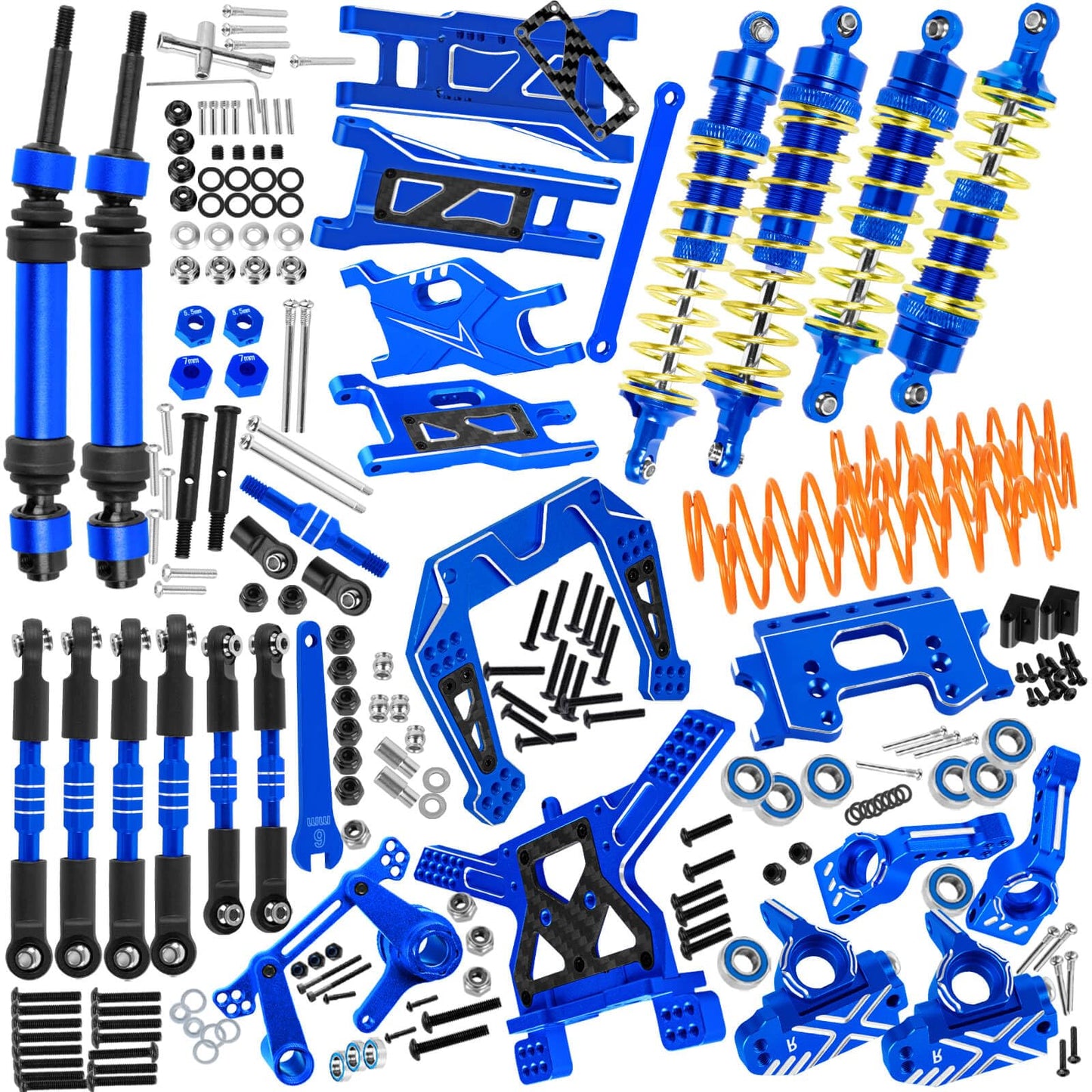 RC Upgrades Part Suspension Arm,Shock Absorber,Drive Shaft,Shock Tower,Caster Block,Steering Blocks,Stub Axle Carriers,Links,Bulkhead for 1/10 Rustler 2WD (VXL),Stampede 2WD (VXL),Colorful