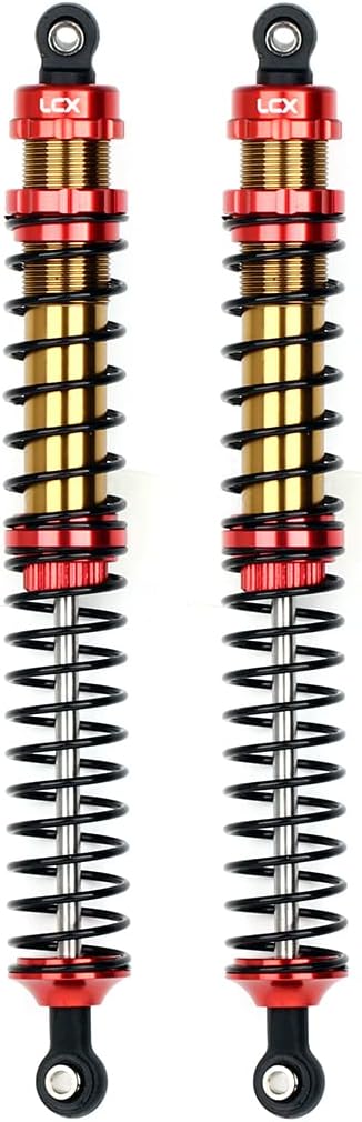 LCX Racing 1/10th RC Crawler Car 146mm 2PCS Metal Suspension Rear Shock Absorber Damper for RC Rock RC Crawler RC Truck Car Axial RBX10 Ryft AXI03005 AXI03009, Upgrades Parts Accessories (Red, 146mm)