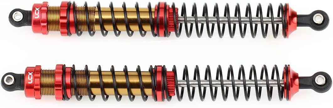 LCX Racing 1/10th RC Crawler Car 146mm 2PCS Metal Suspension Rear Shock Absorber Damper for RC Rock RC Crawler RC Truck Car Axial RBX10 Ryft AXI03005 AXI03009, Upgrades Parts Accessories (Red, 146mm)
