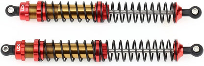 LCX Racing 1/10th RC Crawler Car 146mm 2PCS Metal Suspension Rear Shock Absorber Damper for RC Rock RC Crawler RC Truck Car Axial RBX10 Ryft AXI03005 AXI03009, Upgrades Parts Accessories (Red, 146mm)