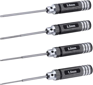 Hex Screwdriver Set — 1.5mm, 2.0mm, 2.5mm, 3.0mm Allen Wrenches for RC Repair Tools Kit
