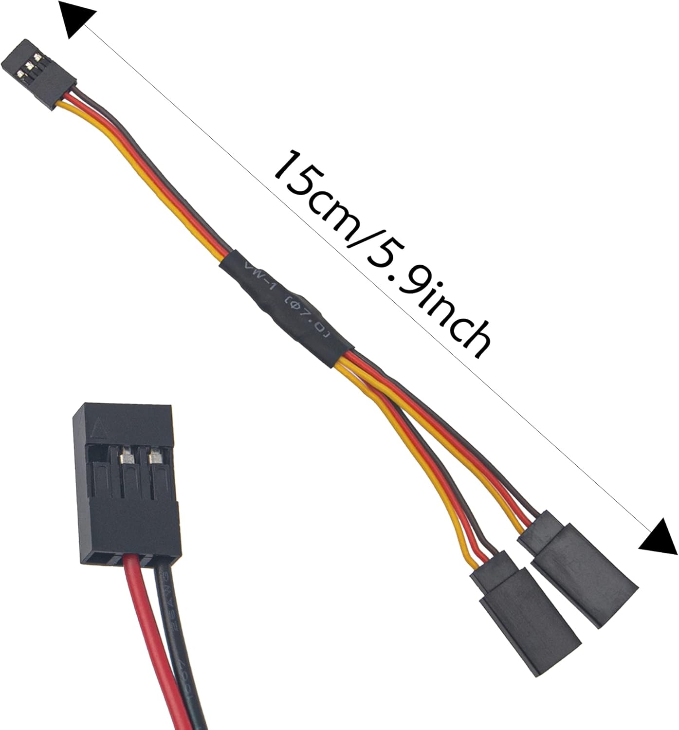 2Pack HIRCQOO 4LED RC Car LED Light Headlights Taillight Lighting with JR Y Cable Compatible with Traxxas HSP Tamiya Redcat RC4WD Axial HPI Kyosho Arrma 1/8 1/10 1/12 RC Car,2Red & 2White (5mm LEDs)