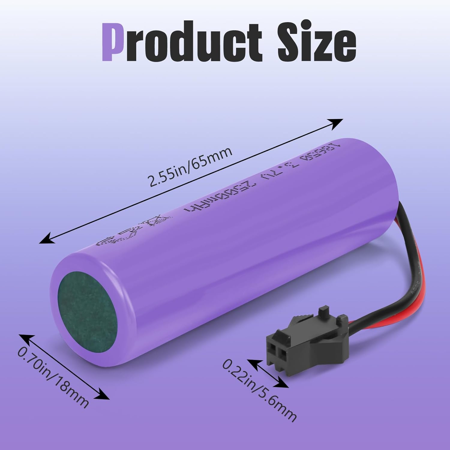 2 Pack 3.7V 2500mAh Li-ion Rechargeable Battery for Remote Control Cars Toy Monster Off-Road Trucks Racing RC Car，DE45 DE42 Remote Control Cars Size 2.67 * 0.7inch