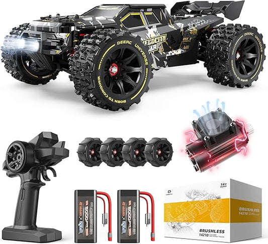 Fast Brushless RC Car — 4x4, 50+ MPH, Waterproof Off-Road Truggy w/ 2×3S LiPo Batteries for Adults & Boys, All-Terrain: Snow, Sand, Mud