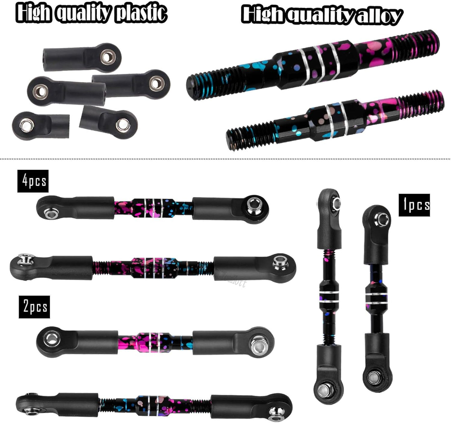 RC Upgrades Part Suspension Arm,Shock Absorber,Drive Shaft,Shock Tower,Caster Block,Steering Blocks,Stub Axle Carriers,Links,Bulkhead for 1/10 Rustler 2WD (VXL),Stampede 2WD (VXL),Colorful