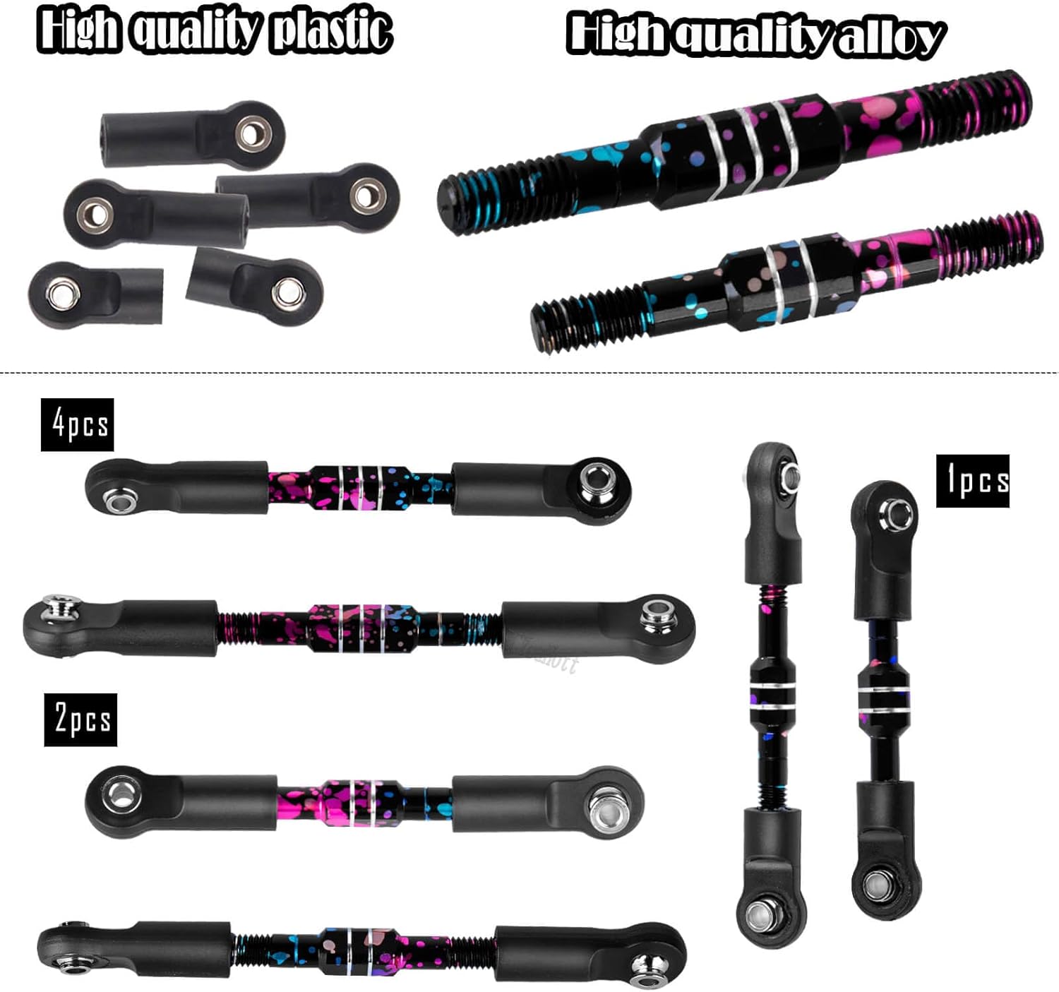 RC Upgrades Part Suspension Arm,Shock Absorber,Drive Shaft,Shock Tower,Caster Block,Steering Blocks,Stub Axle Carriers,Links,Bulkhead for 1/10 Rustler 2WD (VXL),Stampede 2WD (VXL),Colorful