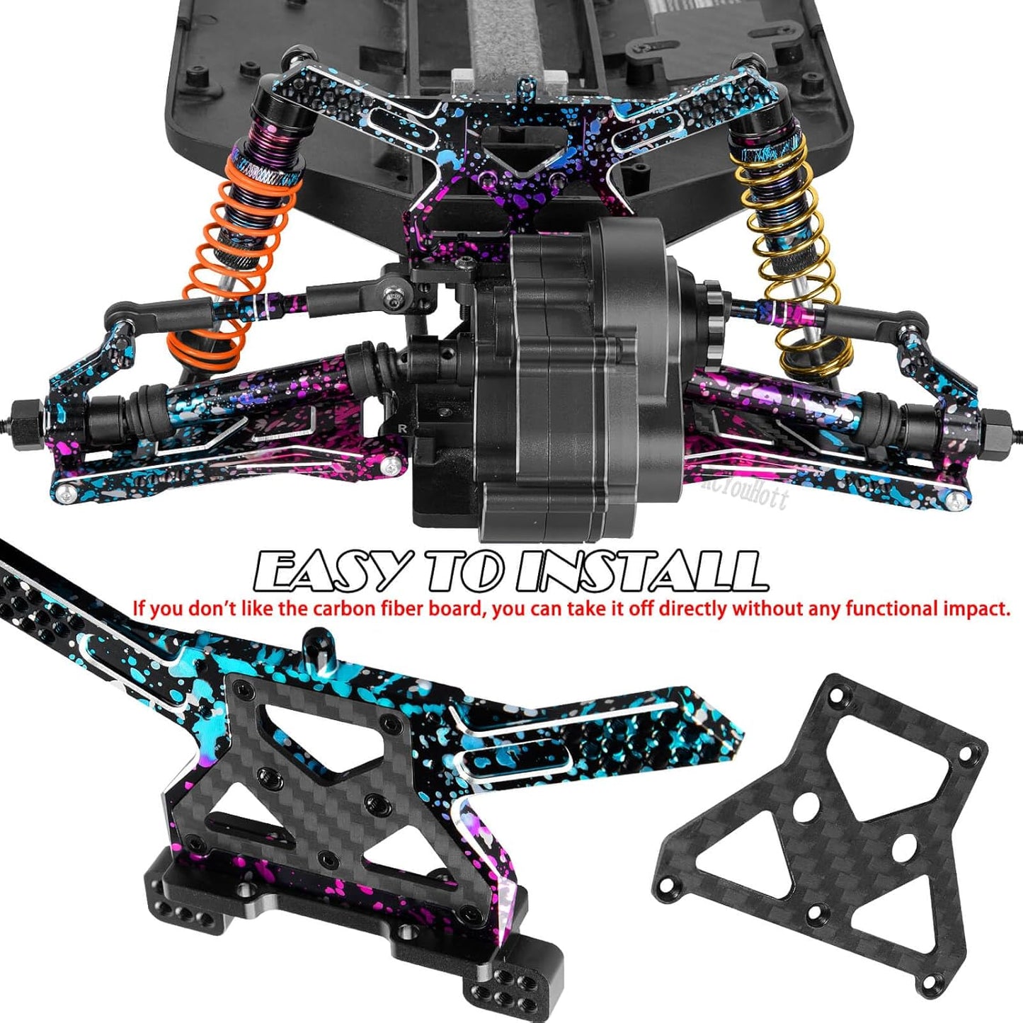 RC Upgrades Part Suspension Arm,Shock Absorber,Drive Shaft,Shock Tower,Caster Block,Steering Blocks,Stub Axle Carriers,Links,Bulkhead for 1/10 Rustler 2WD (VXL),Stampede 2WD (VXL),Colorful