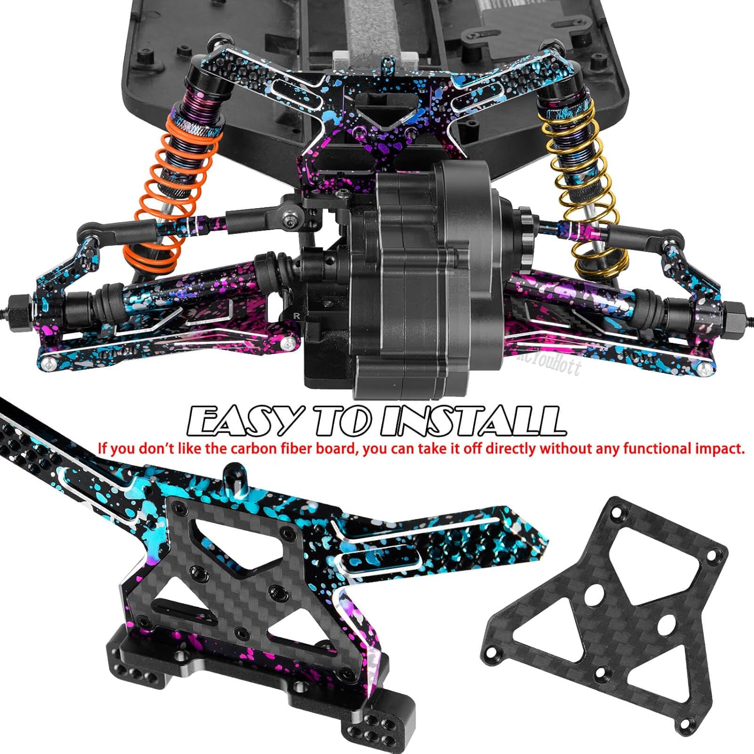 RC Upgrades Part Suspension Arm,Shock Absorber,Drive Shaft,Shock Tower,Caster Block,Steering Blocks,Stub Axle Carriers,Links,Bulkhead for 1/10 Rustler 2WD (VXL),Stampede 2WD (VXL),Colorful