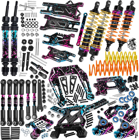 RC Upgrades Part Suspension Arm,Shock Absorber,Drive Shaft,Shock Tower,Caster Block,Steering Blocks,Stub Axle Carriers,Links,Bulkhead for 1/10 Rustler 2WD (VXL),Stampede 2WD (VXL),Colorful