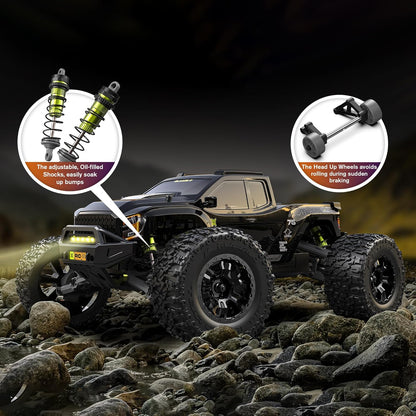 RIAARIO RC Cars Mini 1:10 RTR Brushless RC Car for Adults Max 50 mph All Terrain Hobby Trucks Electric Off-Road Monster Trucks 4WD Remote Control Car Waterproof Truck with Carbon Fiber