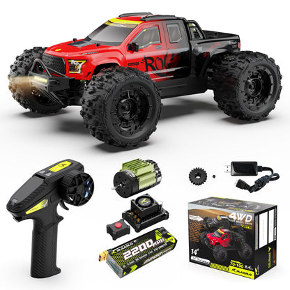 RIAARIO RC Cars Mini 1:10 RTR Brushless RC Car for Adults Max 50 mph All Terrain Hobby Trucks Electric Off-Road Monster Trucks 4WD Remote Control Car Waterproof Truck with Carbon Fiber